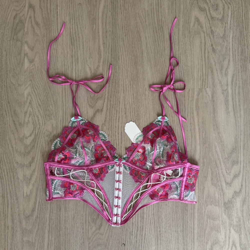 For Love and Lemons X Victoria's Secret Festival Floral Corset Top LIMITED EDTN